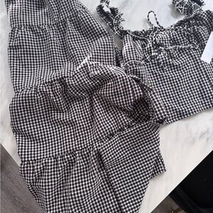 Marshalls Black and White Checkered Skirt set